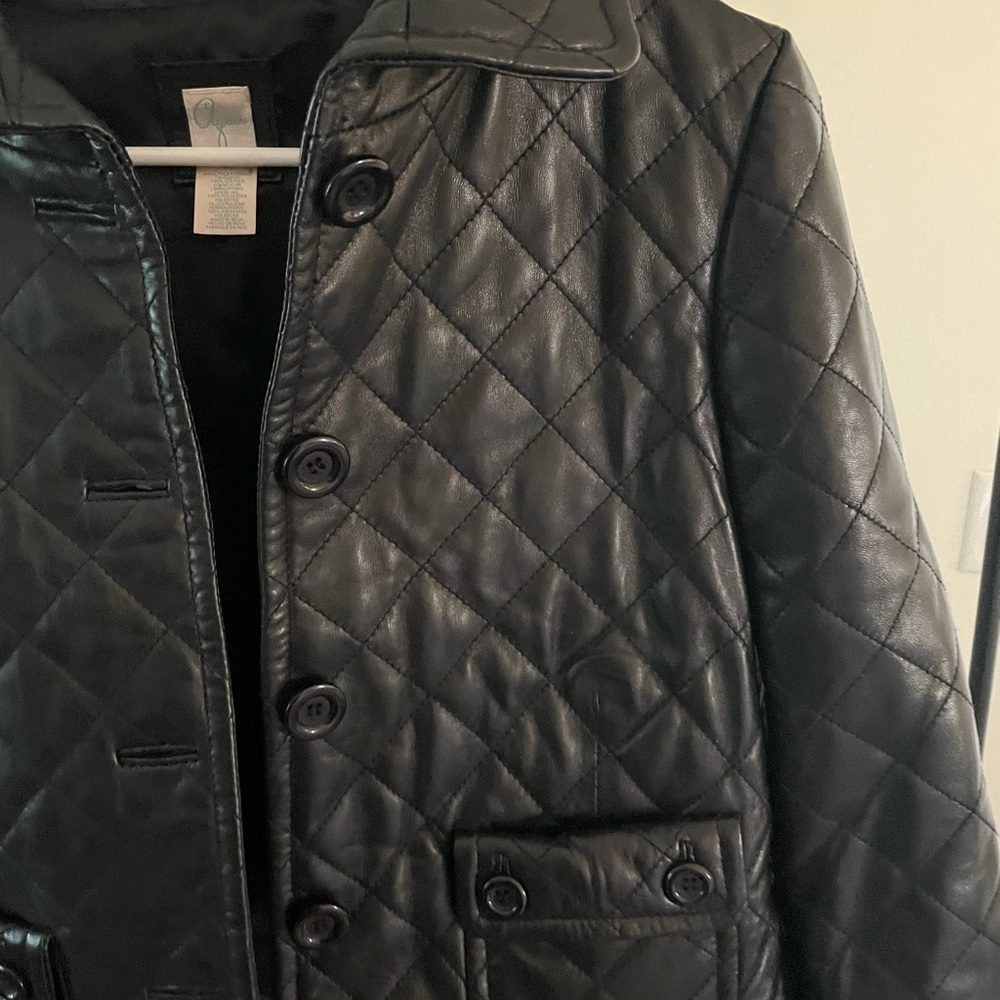 Aqua leather jacket - size 10 - Picture 2 of 6